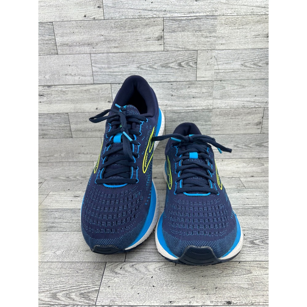 Brooks Glycerin 19 Men Running Shoes Navy Blue Lime 1103561D443 Size 9.5D - Picture 2 of 16
